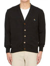 ORB Logo V-Neck Cardigan Black - VIVIENNE WESTWOOD - BALAAN 3