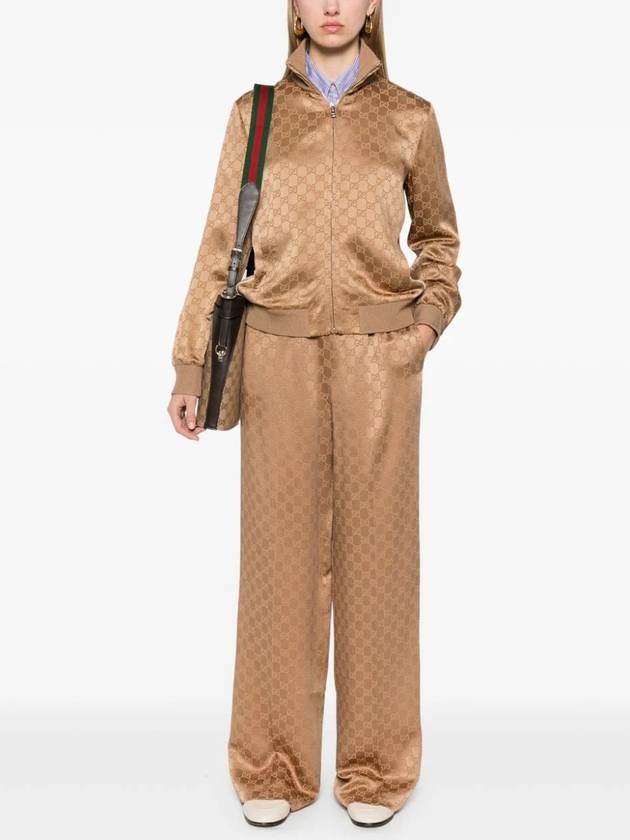 GG jacquard wide pants camel - GUCCI - BALAAN 3