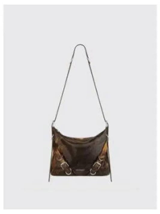 Voyou Crackled Leather Cross Bag Black Brown - GIVENCHY - BALAAN 2