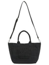 Embroidered Logo Cotton Tote Bag Black - GANNI - BALAAN 7