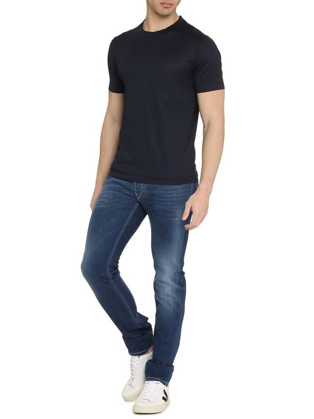 Canali Cotton Crew-Neck T-Shirt - CANALI - BALAAN 3