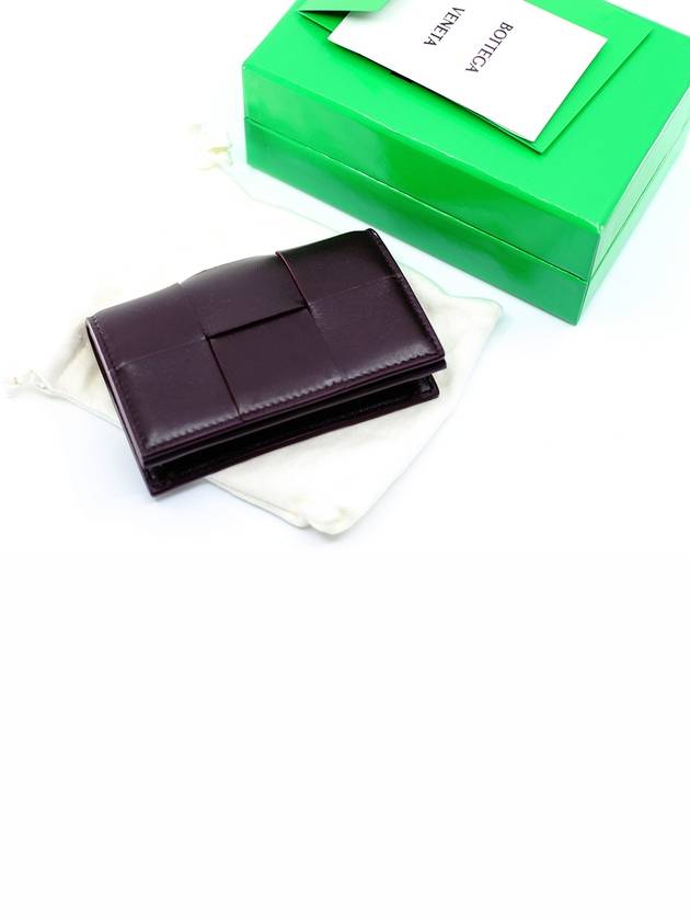 Maxi Intrecciato Flap Business Card Wallet Grape - BOTTEGA VENETA - BALAAN 7