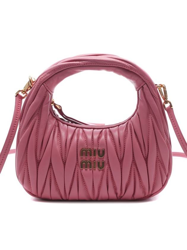 Wander Matelasse Nappa Leather Hobo Mini Bag Begonia Pink - MIU MIU - BALAAN 3