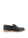 V Logo Leather Loafers Black - VALENTINO - BALAAN 1