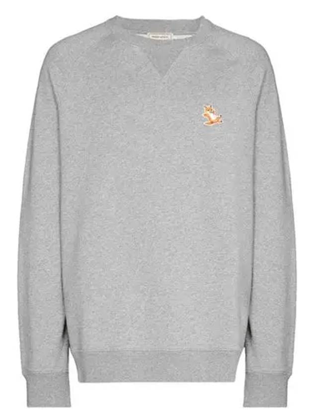 Chillax Fox Patch Classic Sweatshirt Grey Melange - MAISON KITSUNE - BALAAN 2