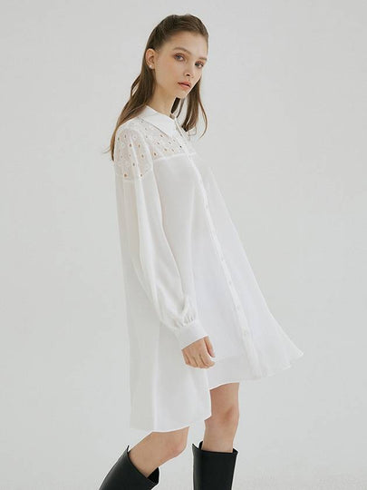 Punching Shirt Short Dress White - MULLION - BALAAN 2