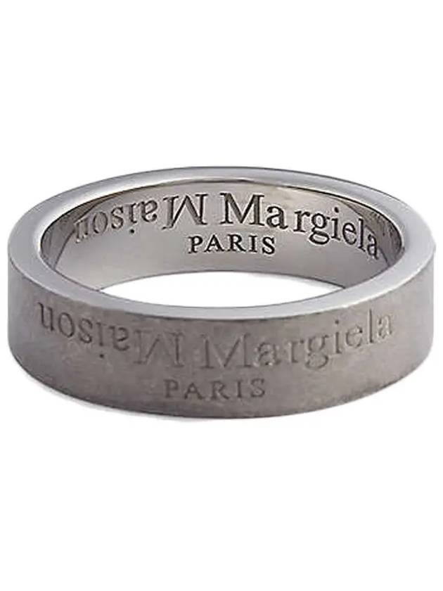 Maison Margiela Upside Down Logo Ingrave Vintage Silver Ring Ring - MAISON MARGIELA - BALAAN 1