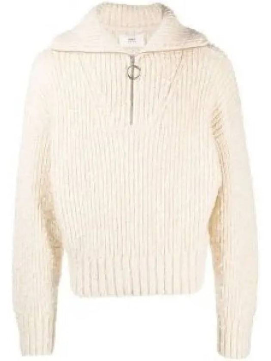 Women s Half Zipper Knit Ivory UKS633 KN0022 185 1181644 - AMI - BALAAN 1