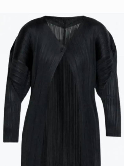 Women's Pleats Button Cardigan Black - ISSEY MIYAKE - BALAAN 2