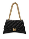 Quilted Crush Medium Chain Shoulder Bag Black - BALENCIAGA - BALAAN 2