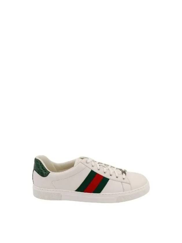 Ace Web Leather Low Top Sneakers White - GUCCI - BALAAN 2