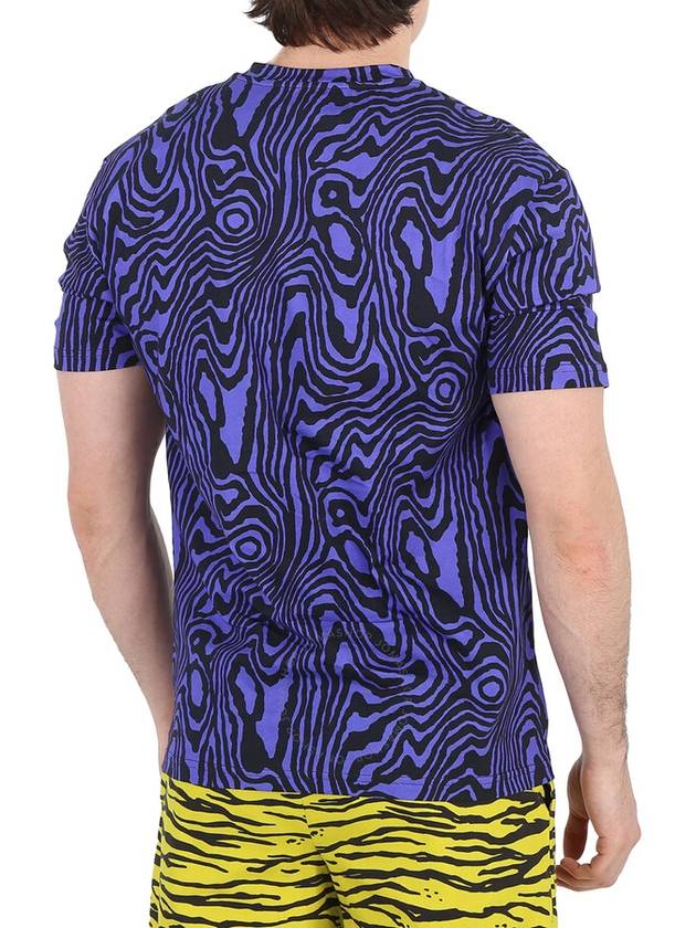 Men's Logo Print Short Sleeve T-Shirt Purple - MOSCHINO - BALAAN 4