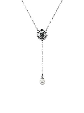 Swan Y Necklace Grey - SWAROVSKI - BALAAN 1