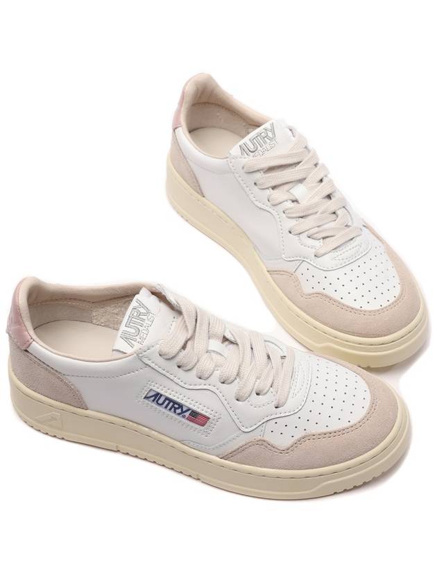 Medalist Leather Suede Low Top Sneakers White Pink - AUTRY - BALAAN 6