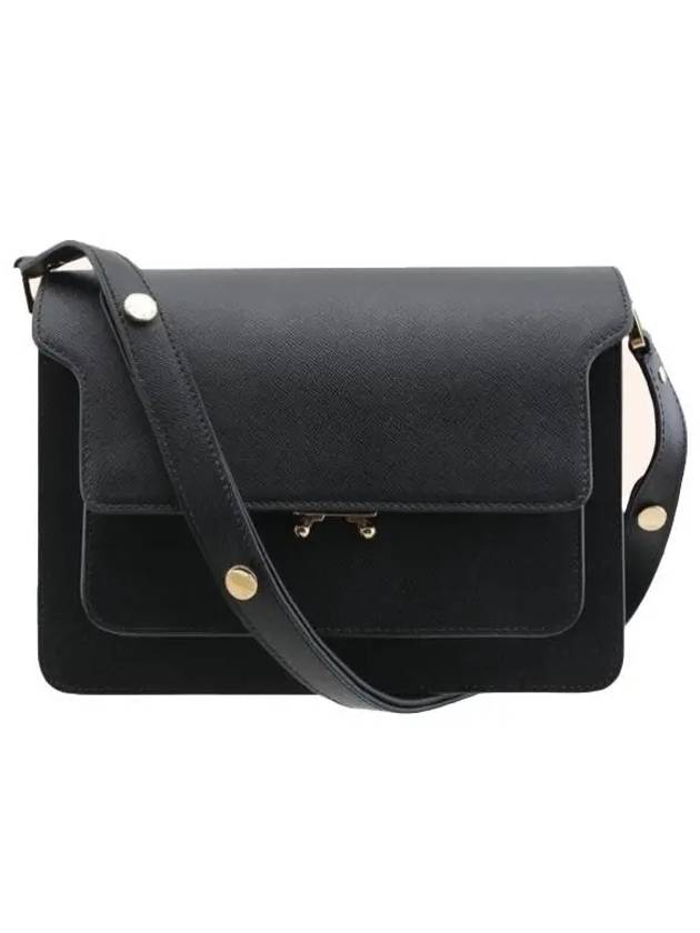 Saffiano Trunk Medium Shoulder Bag Black - MARNI - BALAAN 2