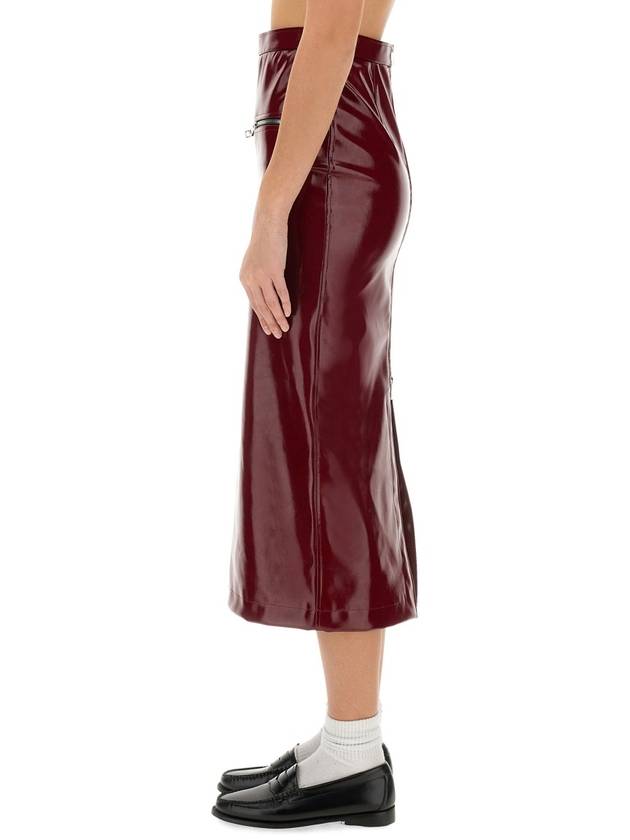 Patent leather midi H line skirt red - MSGM - BALAAN 5