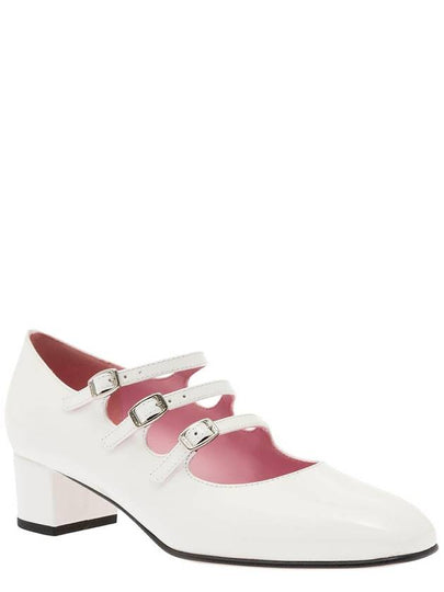 'Kina' White Mary Janes With Straps And Block Heel In Patent Leather Woman - CAREL - BALAAN 2