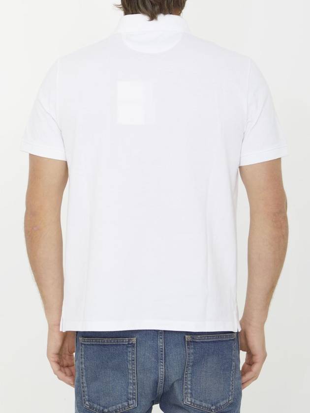 V logo signature patch cotton PK shirt white - VALENTINO - BALAAN 5