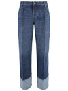 Curved Shape Denim Jeans Mid Blue - BOTTEGA VENETA - BALAAN 2