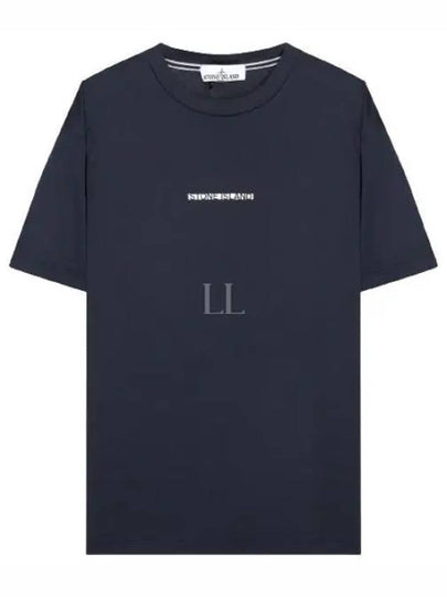 Micro Graphics One Print Short Sleeve T Shirt Navy - STONE ISLAND - BALAAN 2