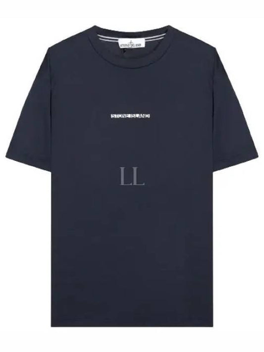 Micro Graphics One Print Short Sleeve T Shirt Navy - STONE ISLAND - BALAAN 2