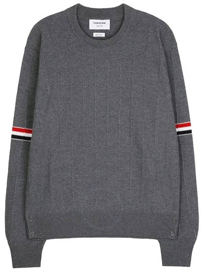 Men's Wool Relaxed Pullover Knit Top Med Grey - THOM BROWNE - BALAAN 2