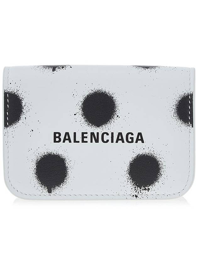 Spray Polka Dot Half Wallet White - BALENCIAGA - BALAAN 2