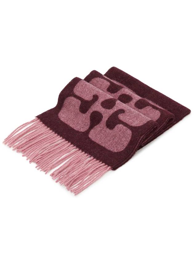 Fringe detail wool scarf A6029 - GANNI - BALAAN 3