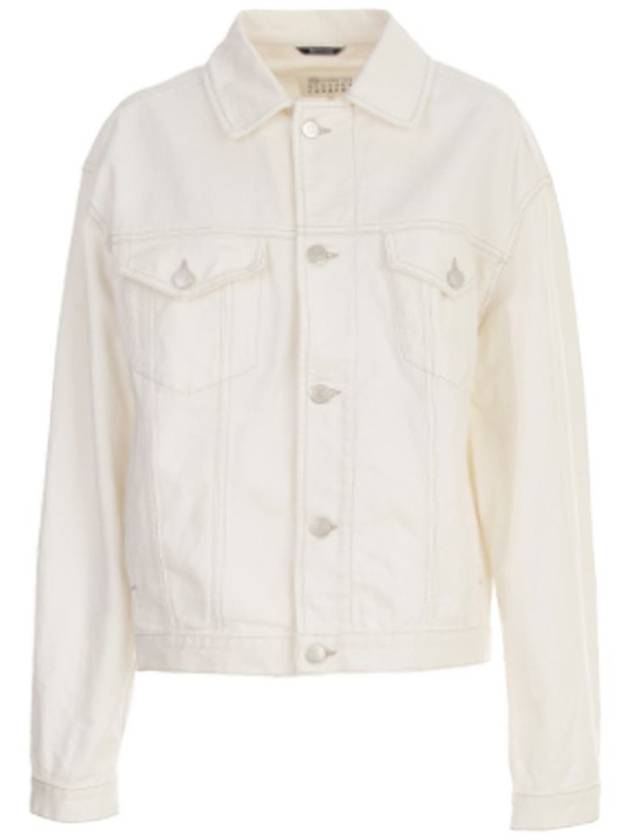 Women's Oversized Denim Jacket White - MAISON MARGIELA - BALAAN 2