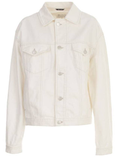 Women's Oversized Denim Jacket White - MAISON MARGIELA - BALAAN 2