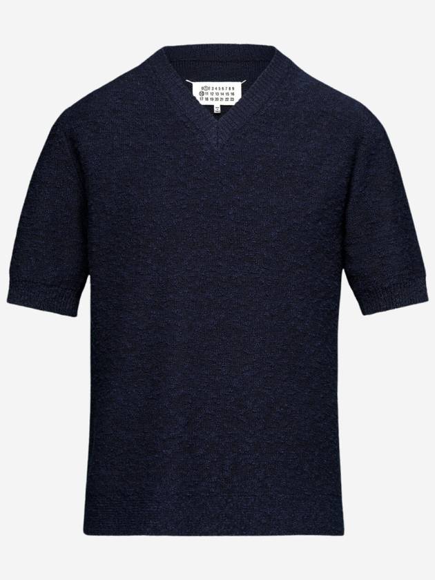 V-Neck Knit Top Navy - MAISON MARGIELA - BALAAN 2