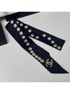 Logo Pearl Scarf Silk Twilly Bandeau Navy AA1208 - CHANEL - BALAAN 2