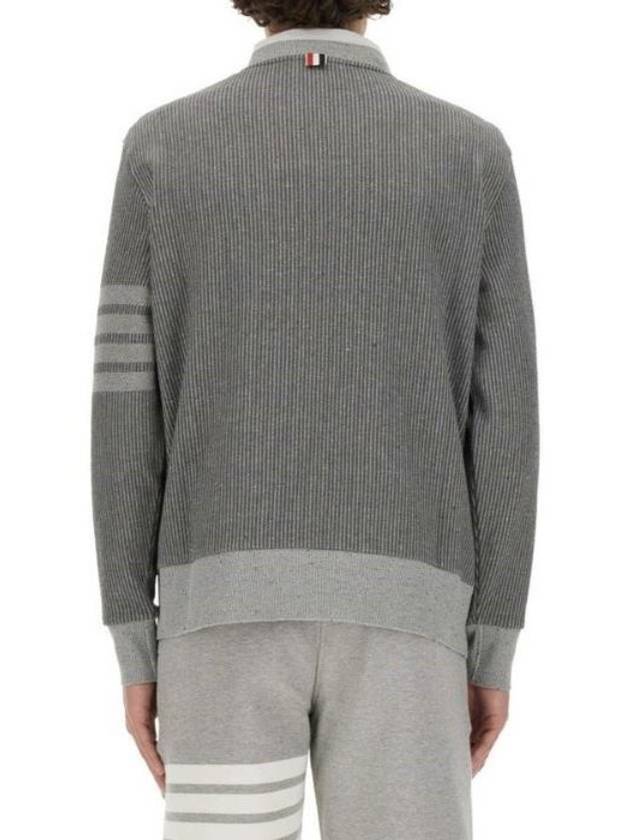 4 Bar Crew Neck Sweatshirt Grey - THOM BROWNE - BALAAN 5