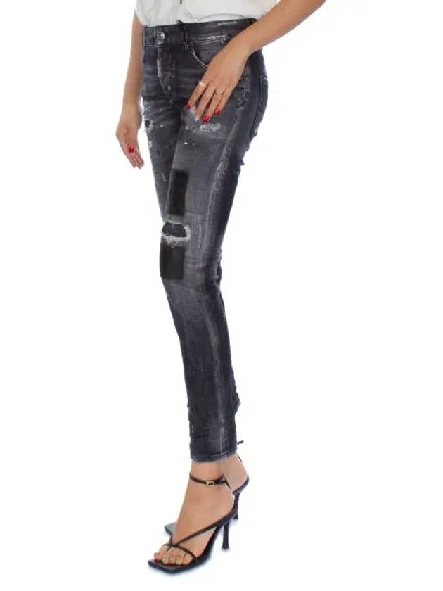 Washing Painting Cool Girl Crop Jeans Black S75LB0718 - DSQUARED2 - BALAAN 5