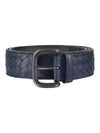 Men's Intrecciato Weaving Leather Belt Navy - BOTTEGA VENETA - BALAAN 1