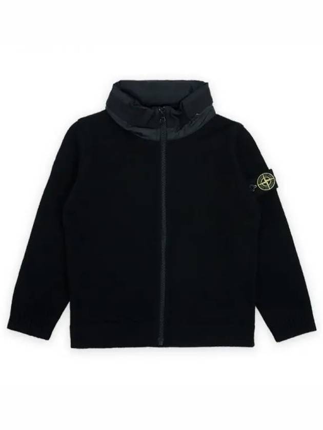 Kids Wappen Patch High Neck Cardigan Black - STONE ISLAND - BALAAN 2