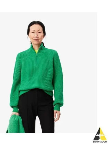 Women s 3D half zip up sweater light green - LACOSTE - BALAAN 1