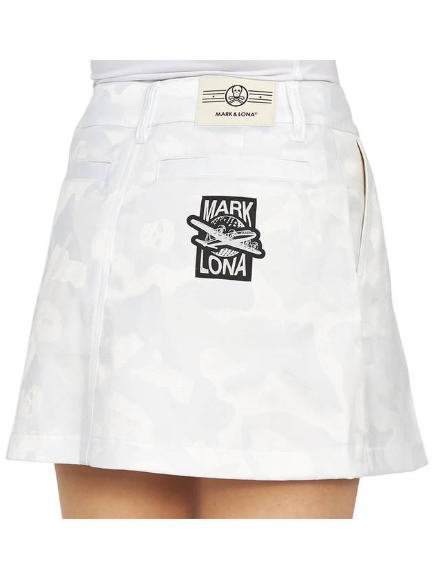 Golf Gauge Jacquard MLW 3A AE01 WHITE Women s Mini Pleated Skirt - MARK & LONA - BALAAN 11