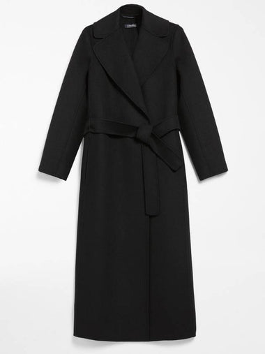 Poldo Virgin Wool Long Single Coat Black - MAX MARA - BALAAN 1