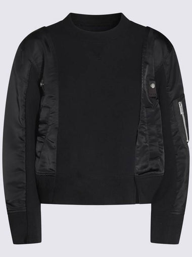 Sacai Black Cotton Sweatshirt - SACAI - BALAAN 1