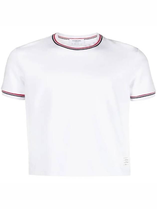 RWB Trimmed Cotton Short Sleeve T-Shirt White - THOM BROWNE - BALAAN 2