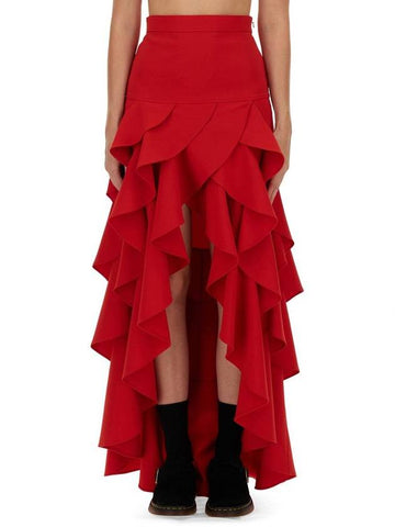 Moschino Crepe Skirt With Ruffles - MOSCHINO - BALAAN 1