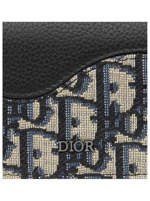 Saddle Oblique Jacquard Canvas Card Wallet Black - DIOR - BALAAN 8