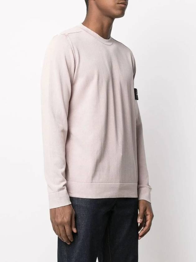 Wappen Patch Cotton Knit Top Rose Quartz - STONE ISLAND - BALAAN 4