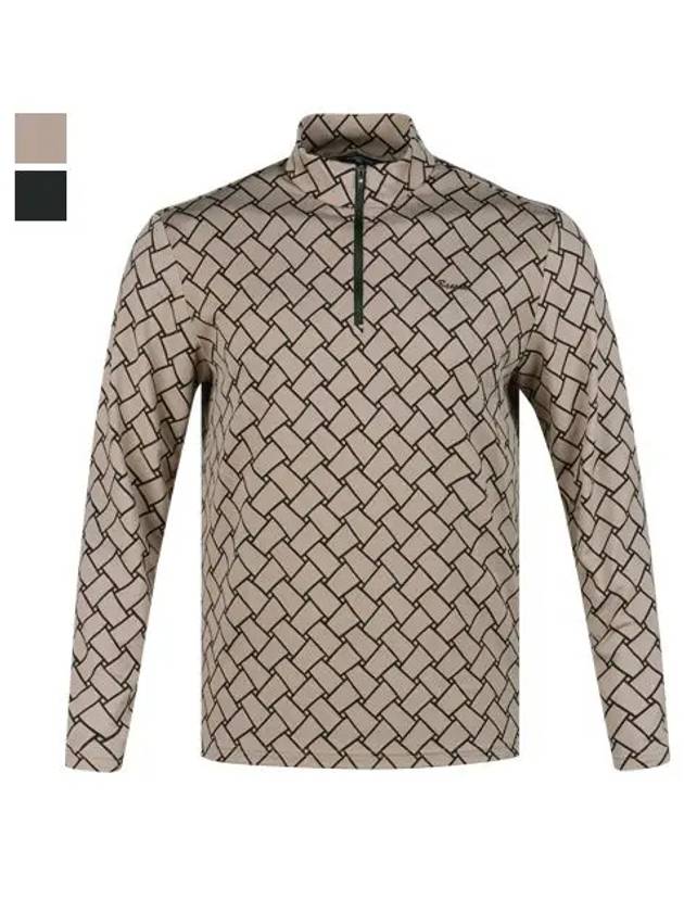 Arnaldo Bassini Men s Half Zip Up Pattern Long Sleeve T Shirt ABMTS44304 - LUX GOLF - BALAAN 4