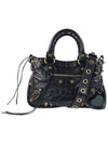 Neo Cagole Small Crocodile Embossed Leather Tote Bag Black - BALENCIAGA - BALAAN 2