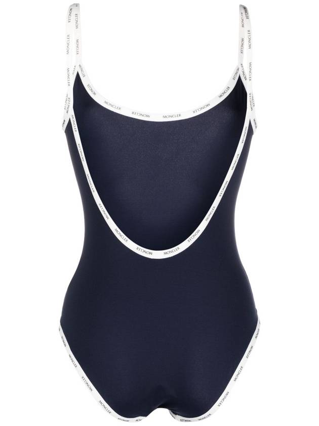 Women's Logo Trimmed One-Piece Swimsuit Navy - MONCLER - BALAAN 3