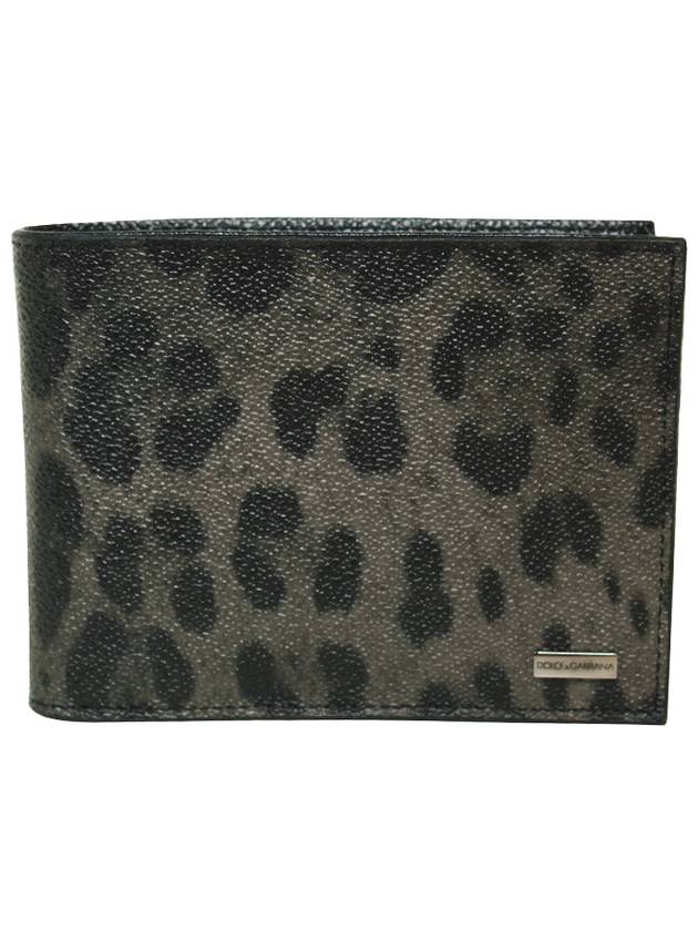 Leopard Leather Half Wallet Grey - DOLCE&GABBANA - BALAAN 2