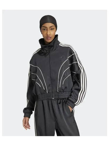 Piping Loose Crop Track Jacket Black - ADIDAS - BALAAN 1