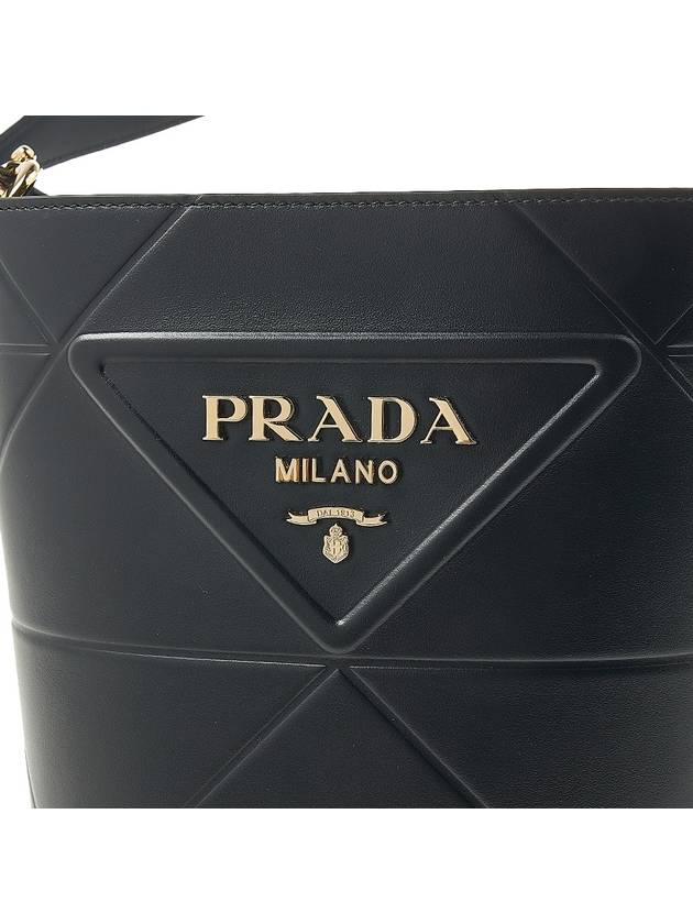 Top Stitching Bucket Bag Black - PRADA - BALAAN 7